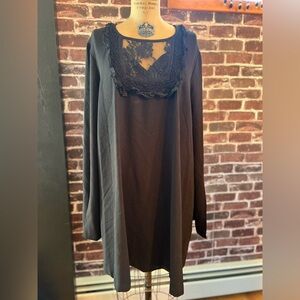 Free People Black Dress with lace detail